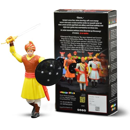 Image of Swarajyache Shiledar - The True Super Hero - 6 Inch Tall Action Figure with Accessories (Subhedar - Old, Yellow)