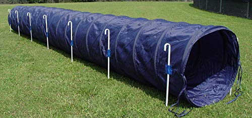 18' Dog Agility Tunnel with Stakes, Multiple Colors Available (Na...