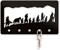 Beek Geek's Stuff Porta Chaves Jornada Terra Média, decoração Geek, tamanho 21x12cm, cor preta