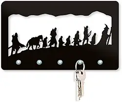Beek Geek's Stuff Porta Chaves Jornada Terra Média, decoração Geek, tamanho 21x12cm, cor preta