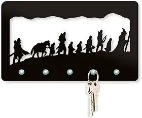 Beek Geek's Stuff Porta Chaves Jornada Terra Média, decoração Geek, tamanho 21x12cm, cor preta