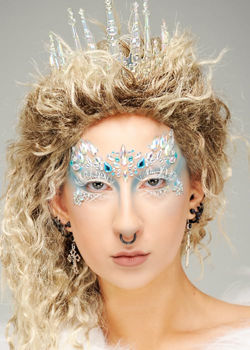 Struts Snow Queen Silver Ice Princess Face Jewels Make-Up