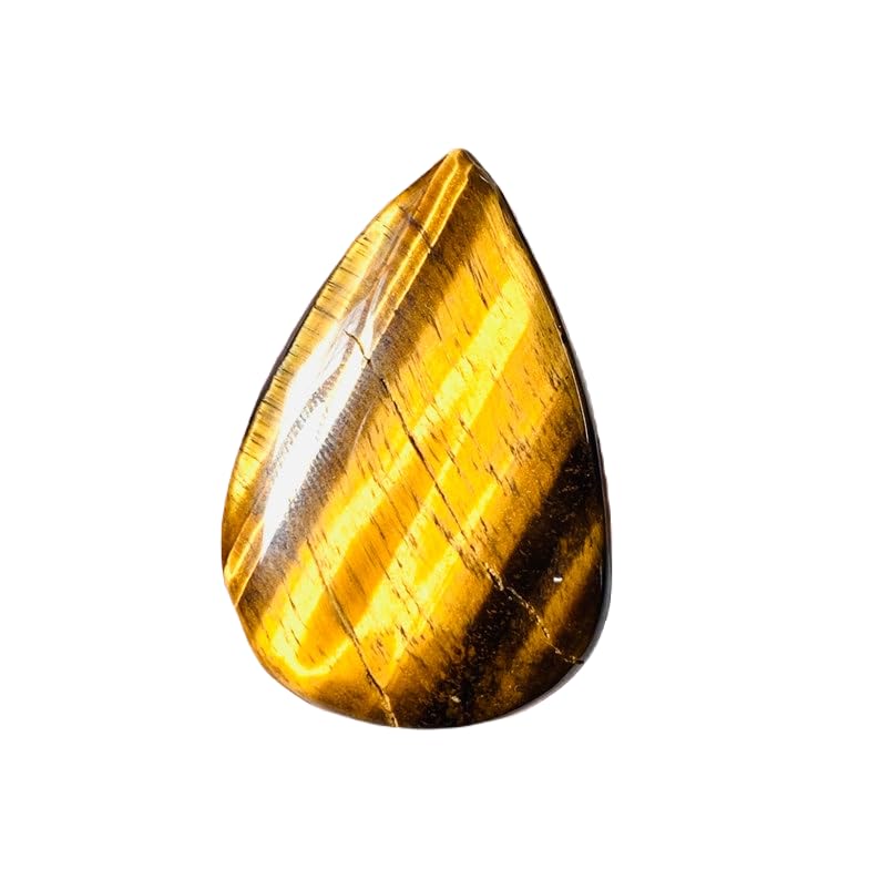 Cabochon œil-de-tigre naturel 42x28x7mm en forme de poire pour la création de bijoux DIY
