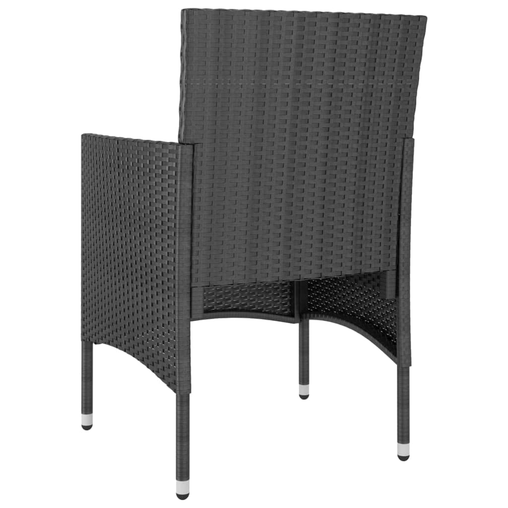 ShGaxin Set di Sedia da giardino e Sgabello 4 Pezzi Rattan PE Nero, Set Tavolo e Sedie Giardino, Tavolo e Sedie Terrazza, Mobili Giardino Esterni, Set Di Mobili Da Giardino - 310610