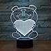 Produktbild 3D Nachtlicht Cartoon Nettes Herz Bär Form Led 3D Lampe 3D Baby Nachtlicht Schlaf Beleuchtung Innen Atmosphäre Lampe Bestes Geschenk