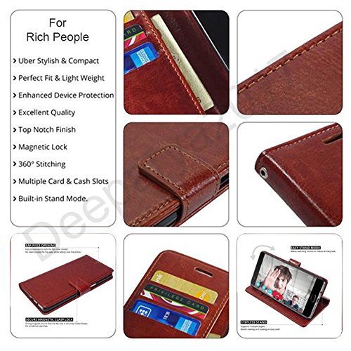 Image of ClickCase for Realme Narzo 20 pro Vintage Series Leather Wallet Flip Case Kick Stand with Magnetic Closure Flip Cover for Realme Narzo 20 pro (Executive Brown)