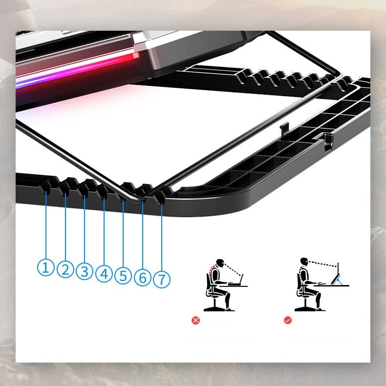 Base enfriadora para laptop RGB con 6 ventiladores miniatura 4