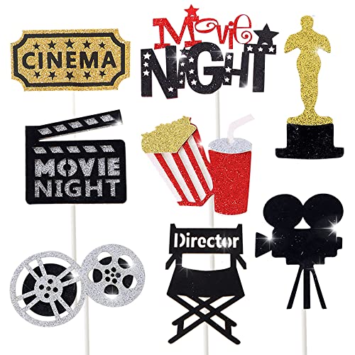 Movie Birthday Party Decoration Movie Night Birthday Cake Cupcake Topper Movie Theme Cupcake Toppers For Movie Night Party Decoration Supplies #TOP1