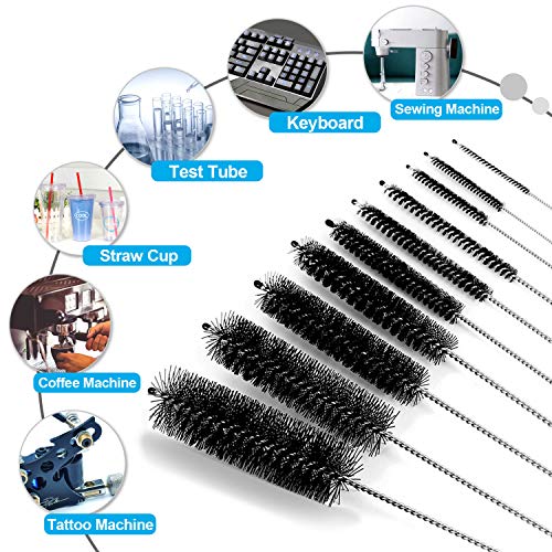8.2 Inches Nylon Tube Brush Set, Nylon Bottle Cleaning Brush Set, 10 Pieces Variety Pack For Glasses Drinking Straws, Keyboards, Jewelry Cleaning, Antistatic Brushes, Pipe Cleaning Brushes (Set Of 10) #TOP6