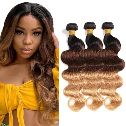 Freiuoke Hair t1b/4/27 Bundle Ombre Body Wave...