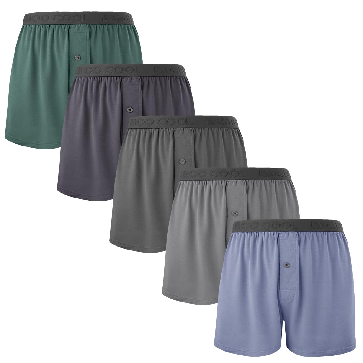 BAMBOO COOL Mens Boxer Shorts Underwear Soft Comfortable Breathable Knit Boxers Short for Men (3 or 5 Pack)
