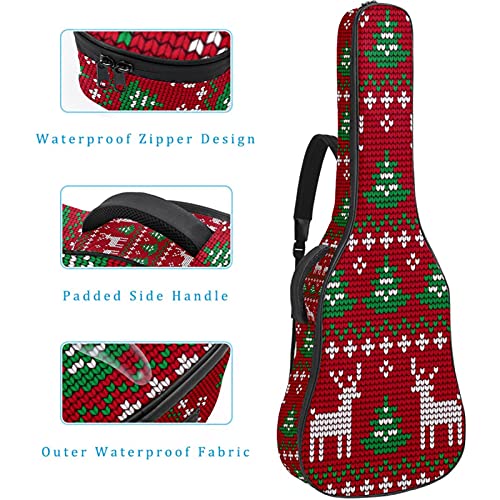 Housse guitare classique imperméable avec fermeture éclair rouge Noël