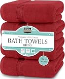 Utopia Towels 4 Pack Premium Bath Towels Set, 27 by 54 Inches, 100% Ring Spun Cotton 600GSM, Lightweight and Highly Absorbent Quick Drying Towels, Perfect for Daily Use, Red
