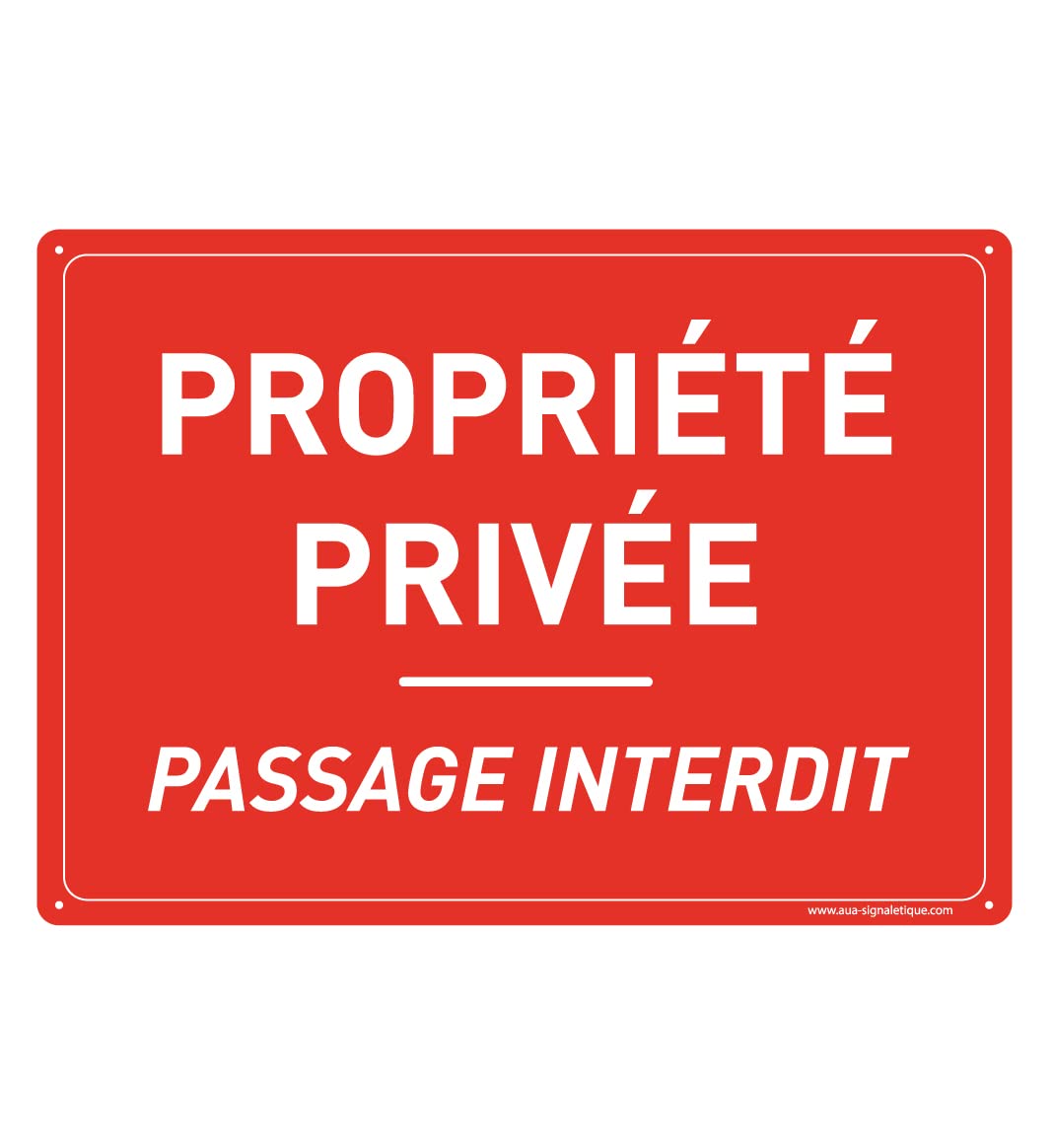 AUA SIGNALETIQUE Cartello Proprietà Privata – PVC 1,5mm, Ø200mm, Ingesso Vietato, Prodotto Francese