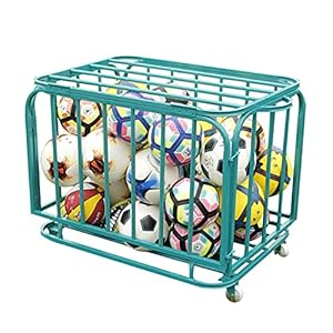 Basketbalwagen Sportbaluitrustingrek met Wielen en Handvat, Vloerstaande Basketbalopslagwagen met Grote Capaciteit voor…