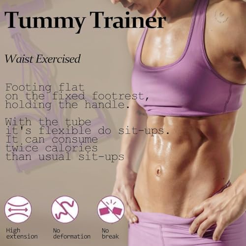 6-Tube Pedal Resistance Band, Premium Elastic Tension Rope for Full Body Workout, Natural Latex Fitness Bands for Strength Training,Yoga Stretching Slimming Training (Pink) by BARE BASICS HAIR - Image 4