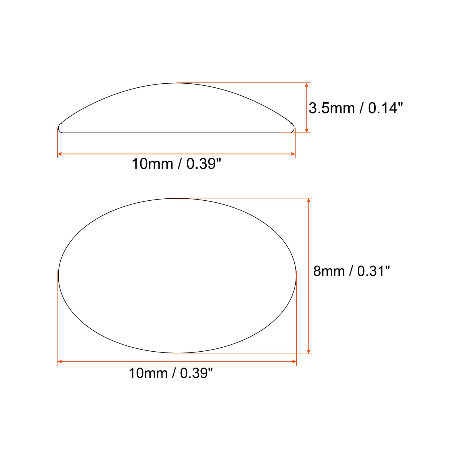 PATIKIL 100 Stück Glas-Cabochons 10 Mm – Klare Runde Glaskuppeln Mit Flacher Rückseite Für DIY-Schmuck