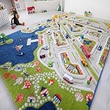 IVI Mini City Thick 3D Kids Play Mat Rug, 71' L x 53' W, Non-Toxic, Stain Resistant, Educational Montessori Activity Toys for Kids