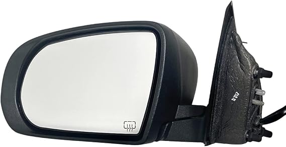 Spieg Driver Side Mirror for 2014-2018 Jeep Cherokee | Left Side View Mirror Assembly with Power Adjustment Heated Glass Puddle Lamp Manual Folding Turn Signal Lamp | Textured Cover Black Cover 9 Pins