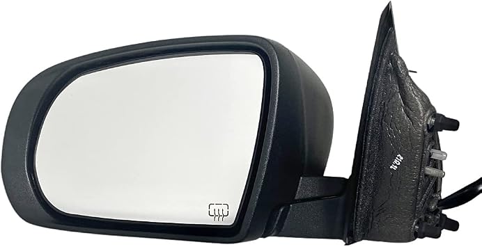 Spieg Driver Side Mirror for 2014-2018 Jeep Cherokee | Left Side View Mirror Assembly with Power Adjustment Heated Glass Puddle Lamp Manual Folding Turn Signal Lamp | Textured Cover Black Cover 9 Pins