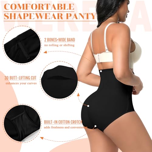 Image of Werena Tummy Control Shapewear Panties for Women Panty Girdle High Waisted Body Shaper Cross Shaping Underwear