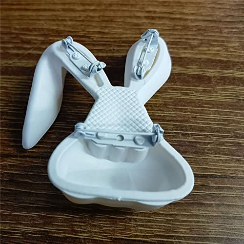 Image of Brooch Pin Lapel Badge rock and roll Rabbit Plastic Sweater Fold ear Hairpin Black White Pins for Women Girl Scarf Backpacks Adorable Gifts (White)