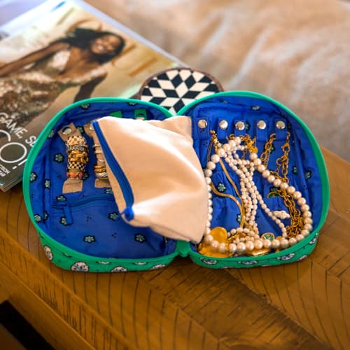 Vera Bradley Cotton Zip-Around Jewelry Organizer Case, Garden Green Leaf3