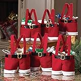 Paquete de 6 Bolsas Estilo Papá Noel, Linda Bolsa, Encantadora Bolsa de Regalo para Botellas de Vino y Dulces Navidad para Bodas, Decoraciones NavideñAs Paquete de 6 Bolsas Estilo Papá Noel, Linda Bolsa, Encantadora Bolsa de Regalo para Botellas de Vino y Dulces Navidad para Bodas, Decoraciones NavideñAs