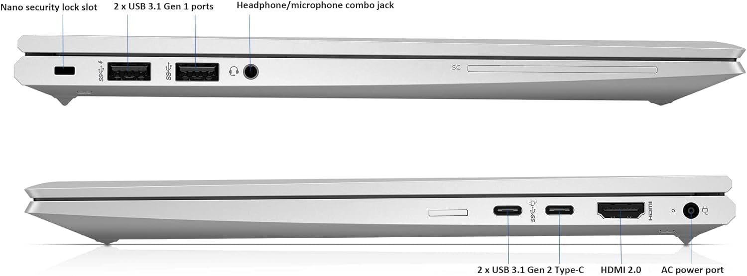 HP EliteBook 845 G7 Laptop Business, notebook FHD da 14 pollici, AMD Ryzen 5 Pro 4650U, 16 GB RAM, SSD da 512 GB, CAM, Tastiera QWERTY, Windows 11 Pro (ricondizionato)