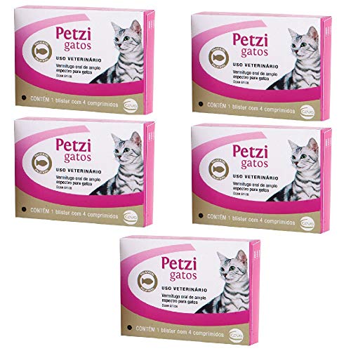 Vermífugo Ceva Petzi Plus Para Gatos - Kit 05 Unidades