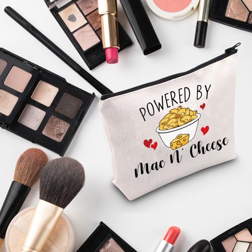 PYOUL Mac and Cheese Love Lover Gift Powered by Mac N' Cheese Makeup Bag Macaroni and Cheese Cosmetic Bag Food Theme Gift (Mac N' Cheese Bag) - Image 6