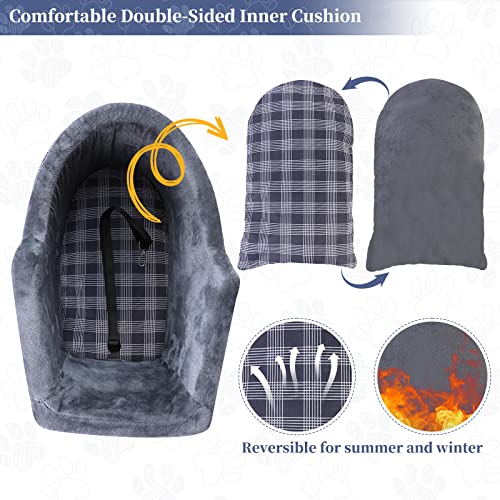 Cathpetic Dog Car Seat - Travel Puppy Car Seat For Single And Double Parts Consoles, Dog Car Seats For Small Dogs, Portable Dog Booster Seat Machine Washable #TOP6