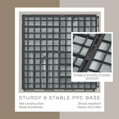 THYOI Premium Deck Tiles, 10 Pcs Patio Flooring - Grey - Crossed Pattern by THYOI - Used condition - Image 6