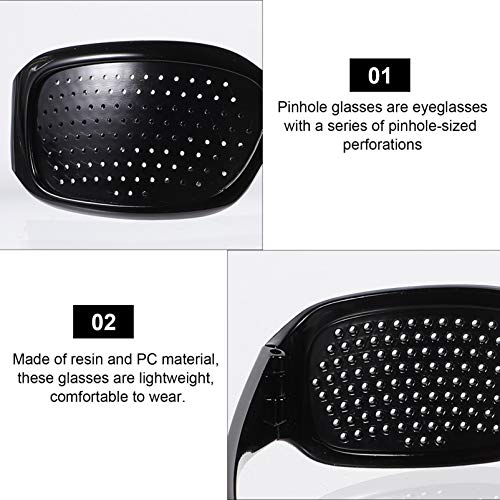 EXCEART 4 Peças Leves Pinhole Óculos Corretivos Óculos de Proteção Full Frame Pretos