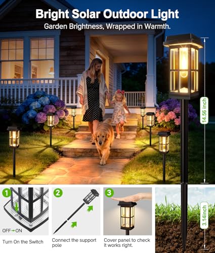8-Pk Ahaorigin Solar Pathway Lights w/ 2 Lighting Modes - image 5
