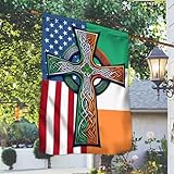 FLAGWIX American Flag - Irish Celtic Knot Cross St. Patrick's Day Irish American Flag TPT1539F, House Flag (29.5' x 39.5') - USA Flags Premium Polyester - Decorative Indoor Outdoor Flag