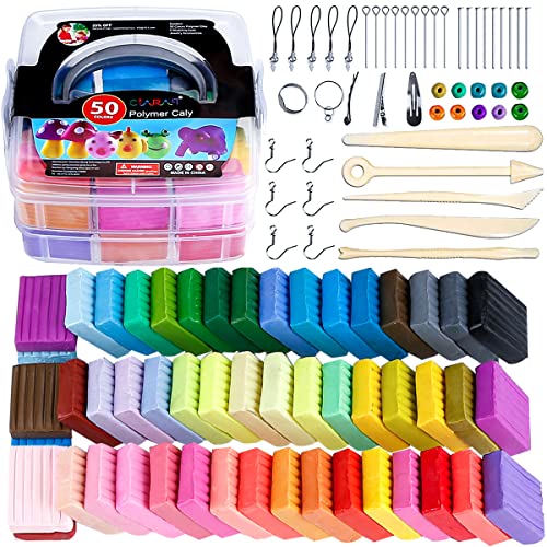 Ciaraq Polymer Clay-Oven Baked Modeling Clay With Sculpting Tools, 50 Colors, 3.41 Lbs #TOP30
