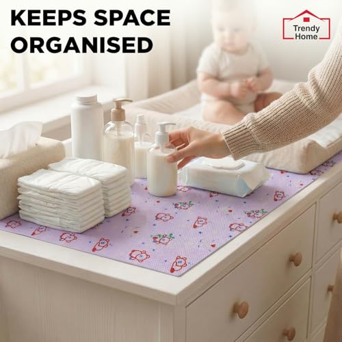 Image of Trendy Home Anti-Slip Mat 45 cm x 1 m for Drawers, Fridge & Shelf Liners | Printed Design, Non-Slip, Food Grade EVA, Washable Kitchen Mat, Pandro Love