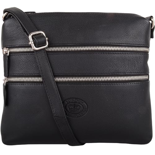 Sac à bandoulière en cuir véritable premium Valita femme noir