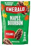 Emerald Maple Bourbon Pecans (1-Pack) | 5oz Resealable Bag | Kosher Dairy Certified, Non-GMO, Contains No Artificial Preservatives, Flavors or Synthetic Colors