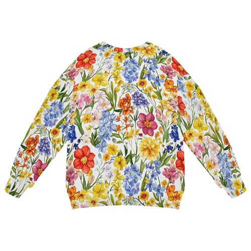 JUNZAN Florals Hyacinths Begonia White Big Girls Hooded Sweatshirt Fleece Hoodie for Boys Party 4T2
