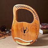 Cuerdas de acero 16/19: Arpa de lira de 19 cuerdas de metal equipada con cuerdas de acero duraderas. El tono está sonando y puede llenar toda una habitación. Cuanto más corta es la cuerda, más alto se obtiene el tono. Y también lo hace la tensión de las cuerdas. El mejor regalo para niños, adultos, principiantes, novios, amigos, profesionales y bandas Caja eléctrica arpa lira Alta seguridad incorporada, se puede conectar al audio
