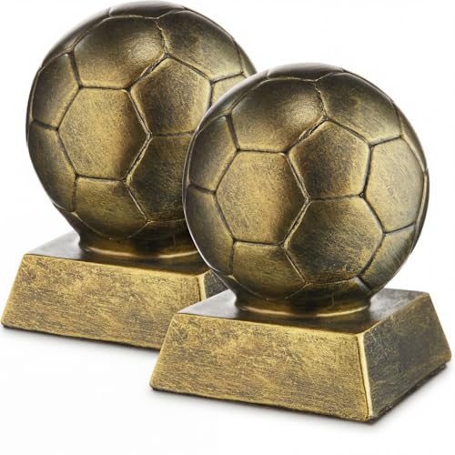 Liliaafar 1 Pcs Soccer Trophy Award Resin Soccer Medals Collectible for Sports Achievements, Office...