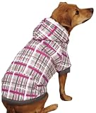 Casual Canine Rad Plaid Dog Hoodie, X-Small, Grey/Pink