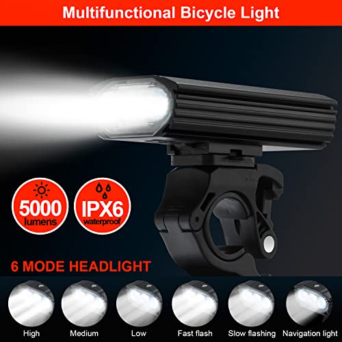 image for Victagen Lights for Bike 5000 Lumens 3LED, Super Bright Bike Light Kit