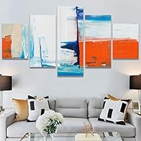 SIGNWIN 5 Panel Canvas Wall Art Modern Art Contemporary Digital Art Dramatic Geometric Multicolor Patterns for Home Decorations Ready to Hang - 60