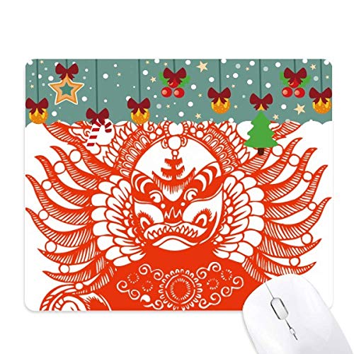 Tapis de souris Peking Opera rouge en papier découpé pour bureau