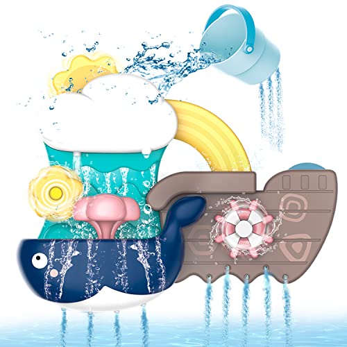 REMOKING Jouets de bain pour enfants de 1, 2, 3, 4 et 5 ans, baleine avec ventouses, jouets d'eau pour les tout-petits, cadeau de bain pour enfants et nourrissons Cover