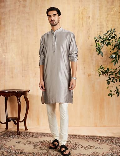 Image of Amazon Brand - Symbol mens Festive Long Kurta & Pyjama Set (2pcs)