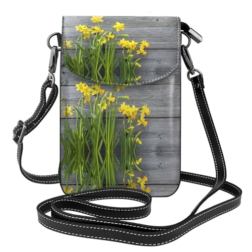 Petit sac à bandoulière jonquilles avec fente carte bancaire chic